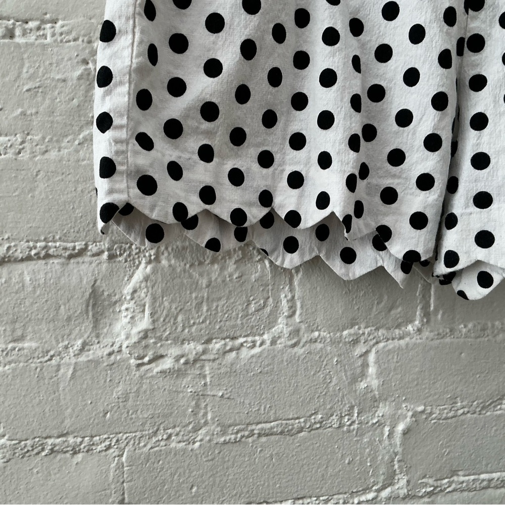 Aaron & Amber Womens White Black Polka Dot High Waist Shorts Cotton Beach Size L - Picture 2 of 12